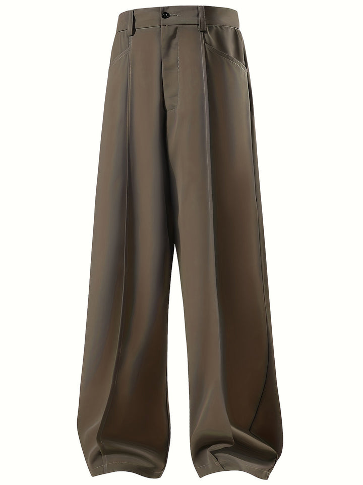 Men's Wide Trousers | Casual Loose Fit | Pleated & Stylish | Perfect for Work & Office