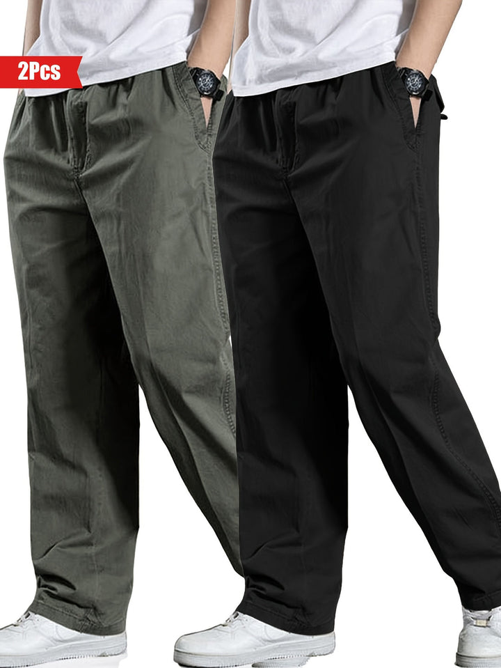Men's Set of 2 Trousers | 100% Cotton & Loose Fit | Outdoor & Casual Clothing