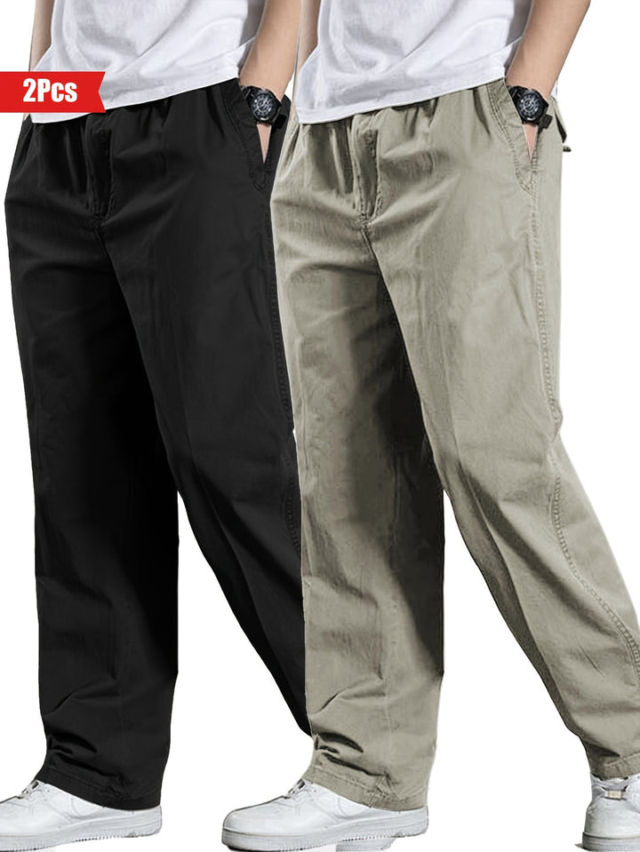 Men's Set of 2 Trousers | 100% Cotton & Loose Fit | Outdoor & Casual Clothing