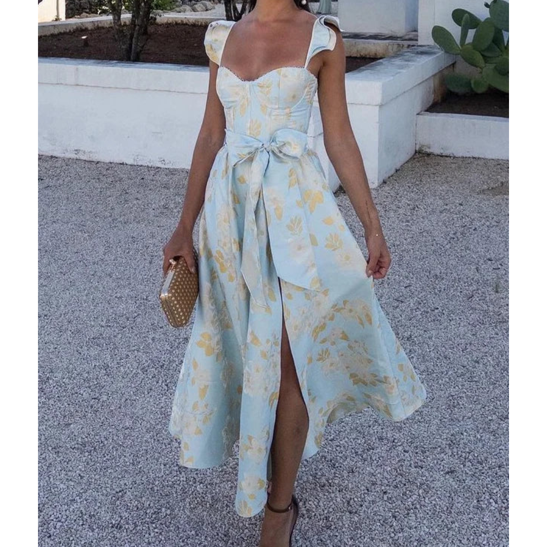 Women’s Summer Dress | Bohemian Style | Sleeveless & Long | Floral Pattern