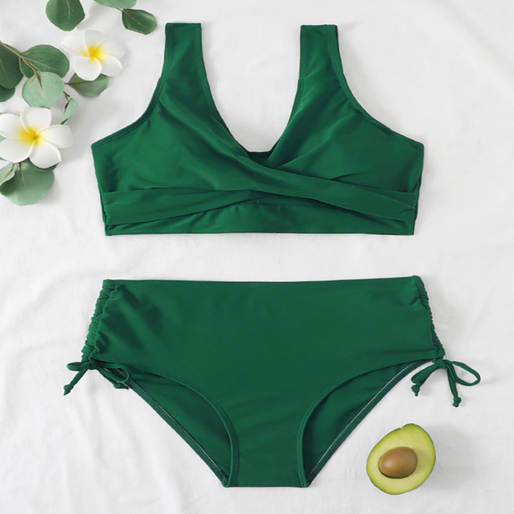 Bikini set for women | High waist & padded | Cross back & two-piece | Classic design
