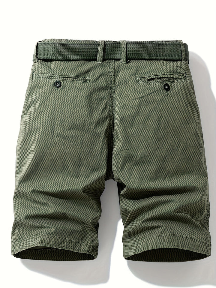 Men's Casual Cotton Blend Cargo Shorts | Striped Pattern | Regular Fit