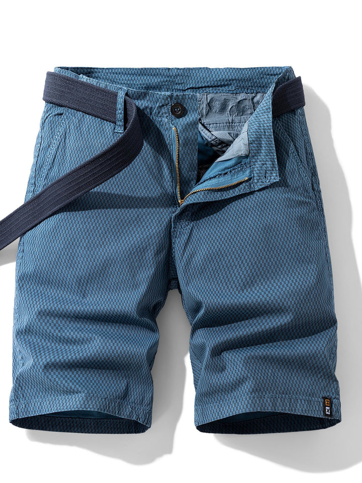 Men's Casual Cotton Blend Cargo Shorts | Striped Pattern | Regular Fit