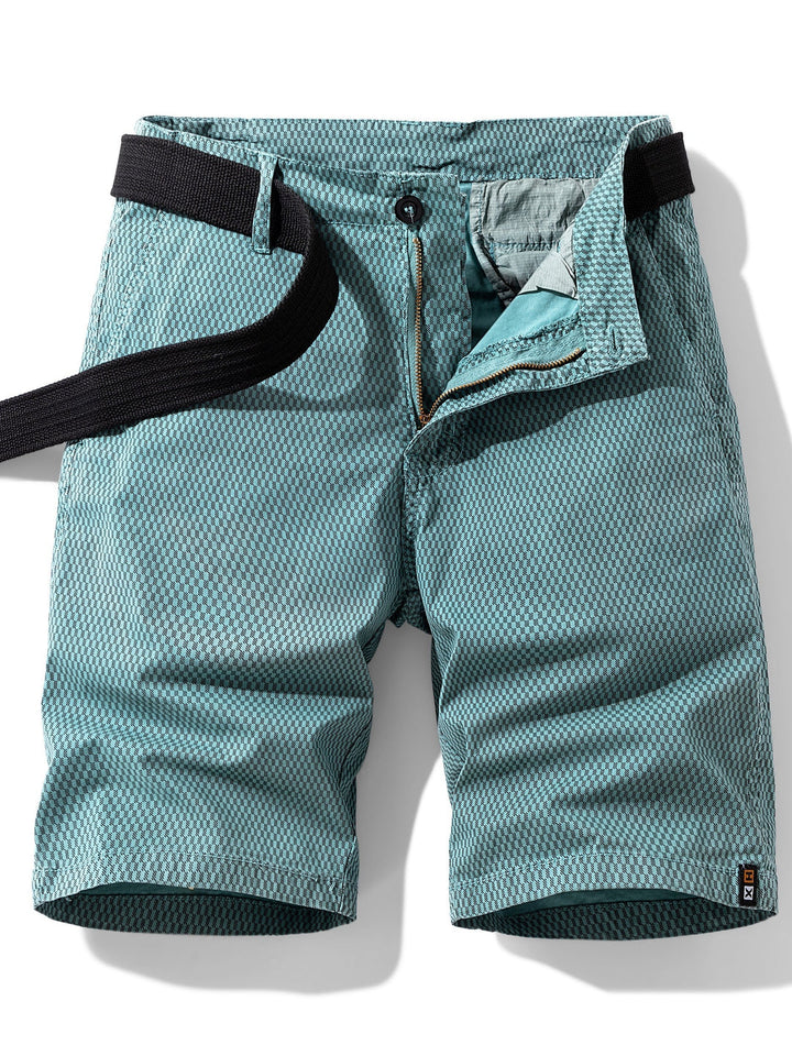 Men's Casual Cotton Blend Cargo Shorts | Striped Pattern | Regular Fit