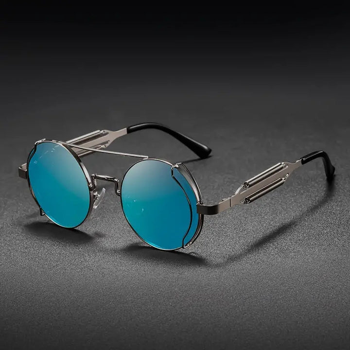 Men's Sunglasses | Steampunk Design | Polarized Lenses | Metal Frame & UV Protection