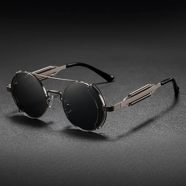 Men's Sunglasses | Steampunk Design | Polarized Lenses | Metal Frame & UV Protection