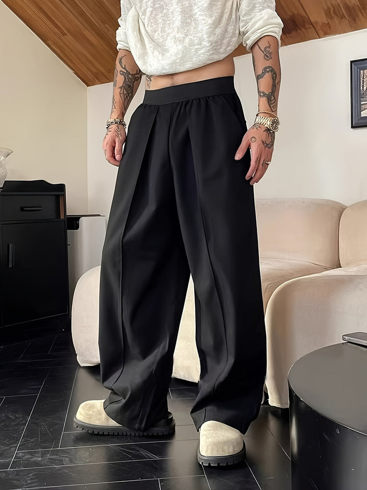 Men's Pants | Relaxed Fit | Elastic Waistband | Contrasting Colors