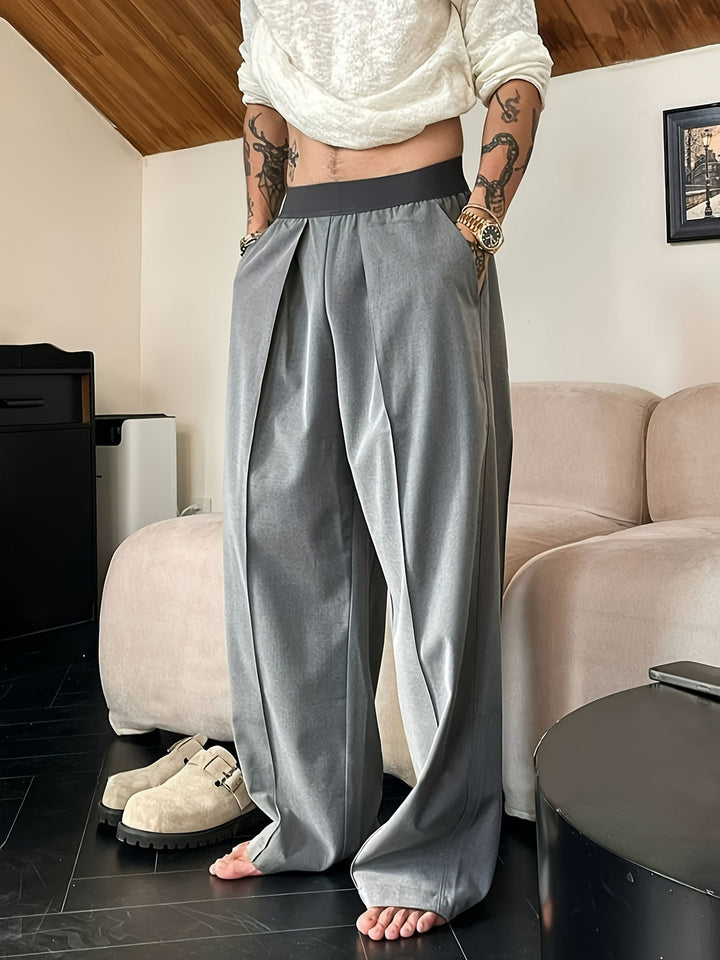 Men's Pants | Relaxed Fit | Elastic Waistband | Contrasting Colors