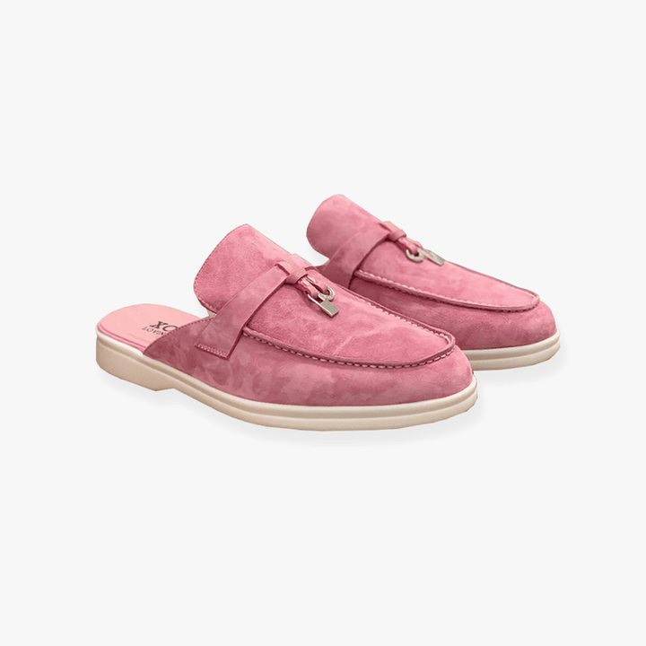Women's Mules | Slip-On Comfort | Chic Buckle Detail | Faux Leather