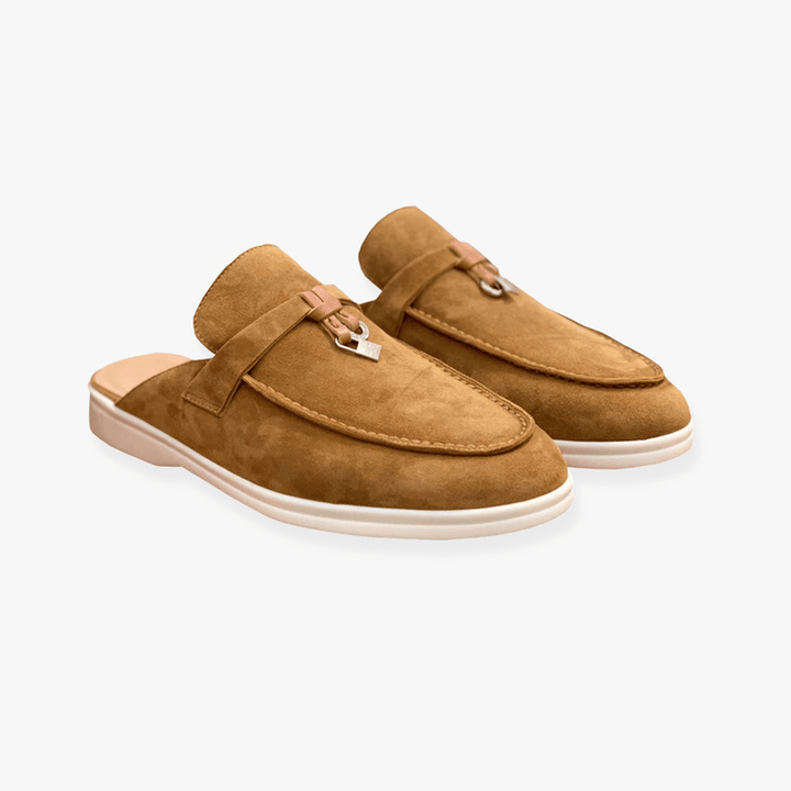 Women's Mules | Slip-On Comfort | Chic Buckle Detail | Faux Leather