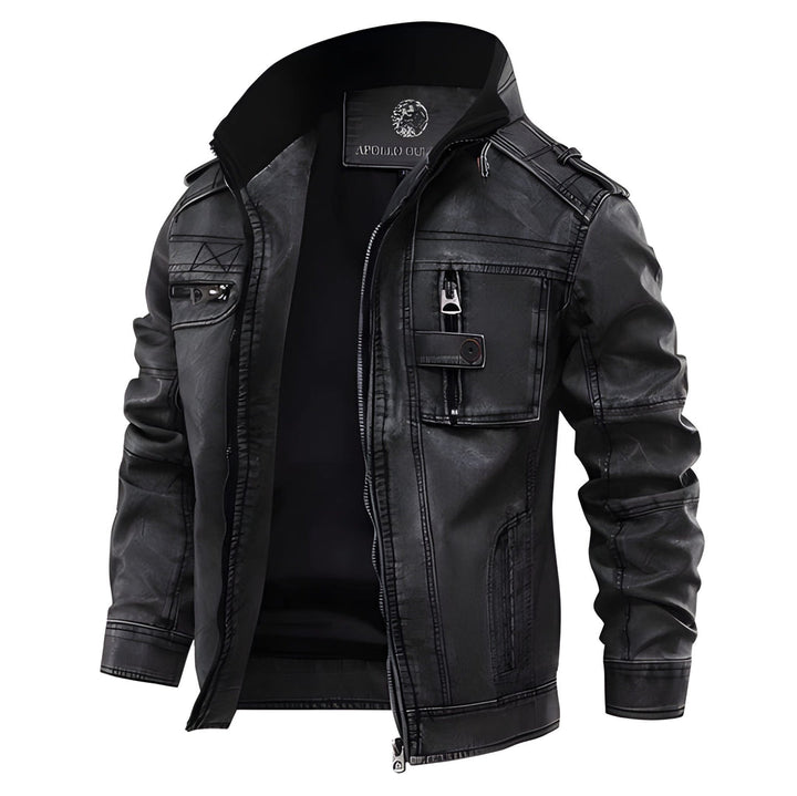 Men’s Winter Jacket | Moto-Style with Chest Pockets | Casual Clothing