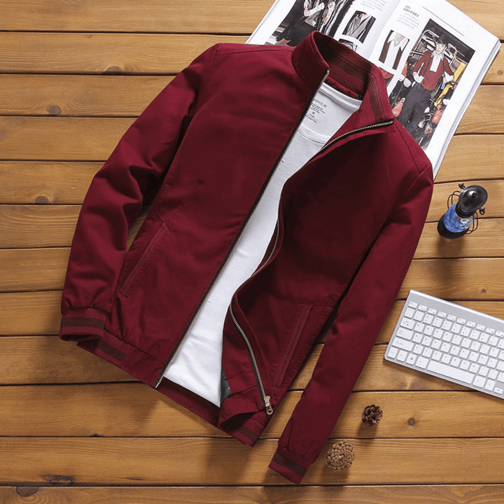 Men’s Jacket | Slim Fit Cotton | Zip Closure & Side Pockets | Short Length