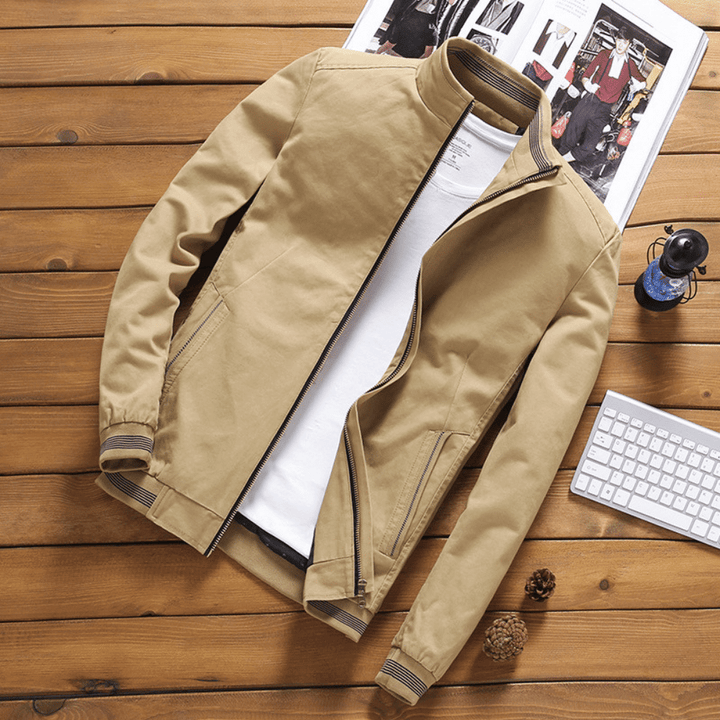 Men’s Jacket | Slim Fit Cotton | Zip Closure & Side Pockets | Short Length