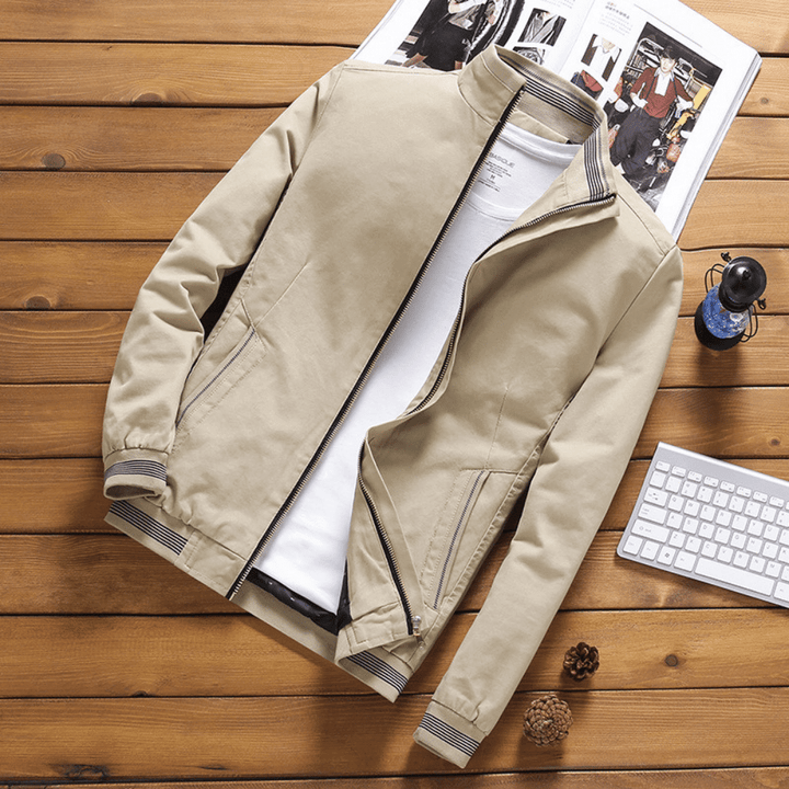 Men’s Jacket | Slim Fit Cotton | Zip Closure & Side Pockets | Short Length