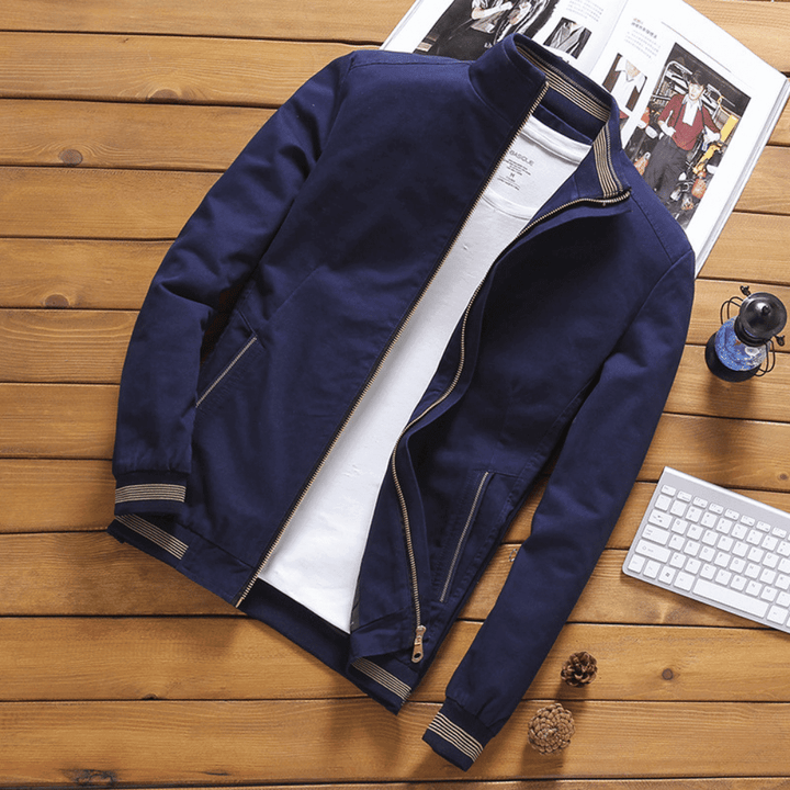 Men’s Jacket | Slim Fit Cotton | Zip Closure & Side Pockets | Short Length