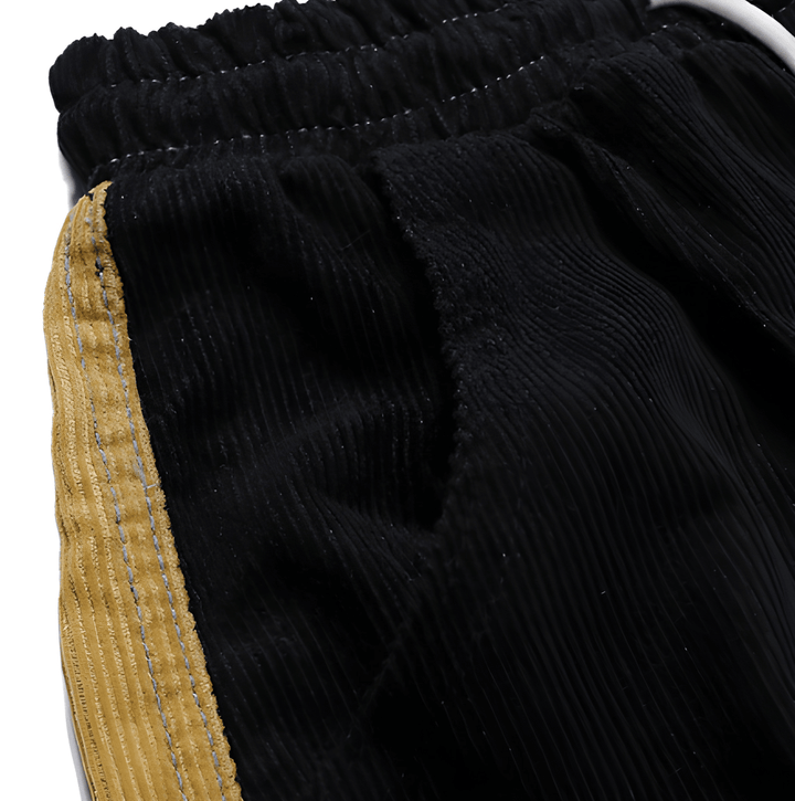 Men’s Jogging Pants | Corduroy Look | Elastic Waist & Patchwork | Polyester