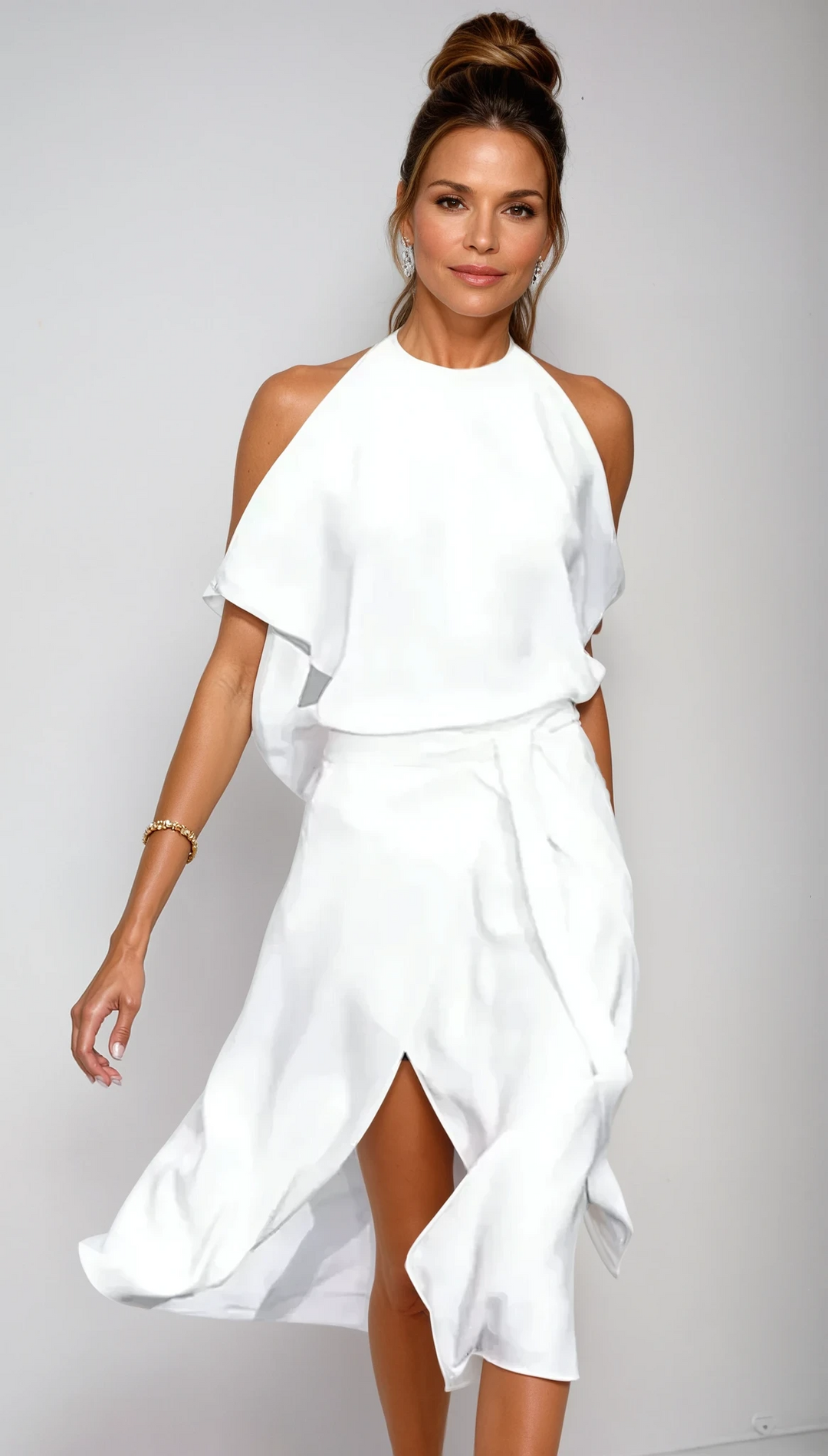 Women's Dress | Cold Shoulder Midi | Flowy & Flattering Fit | Polyester Blend
