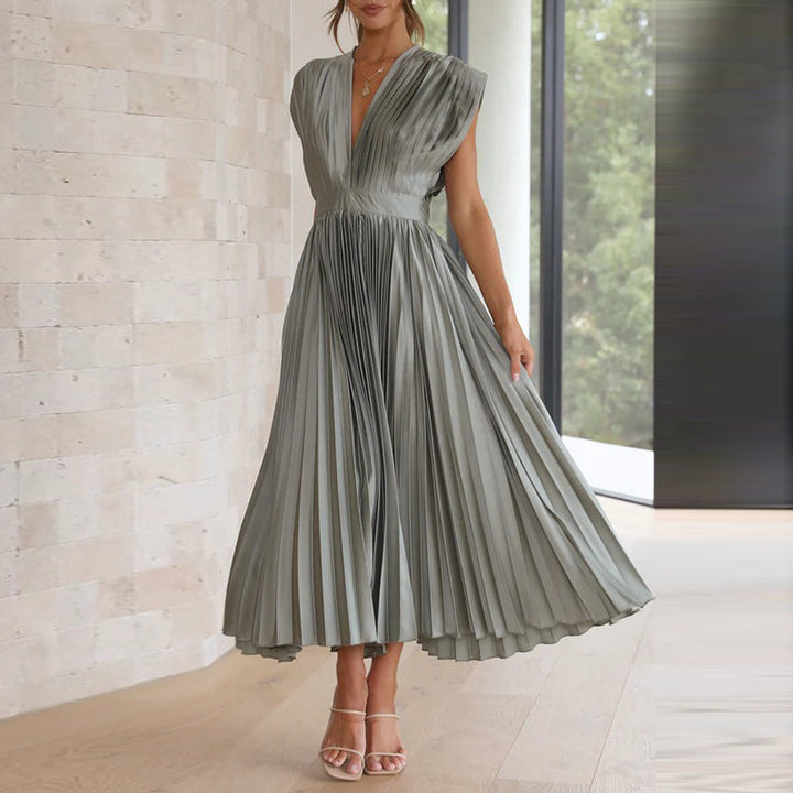 Women's Dress | Sleeveless V-Neck | Backless & Adjustable Fit | Polyester