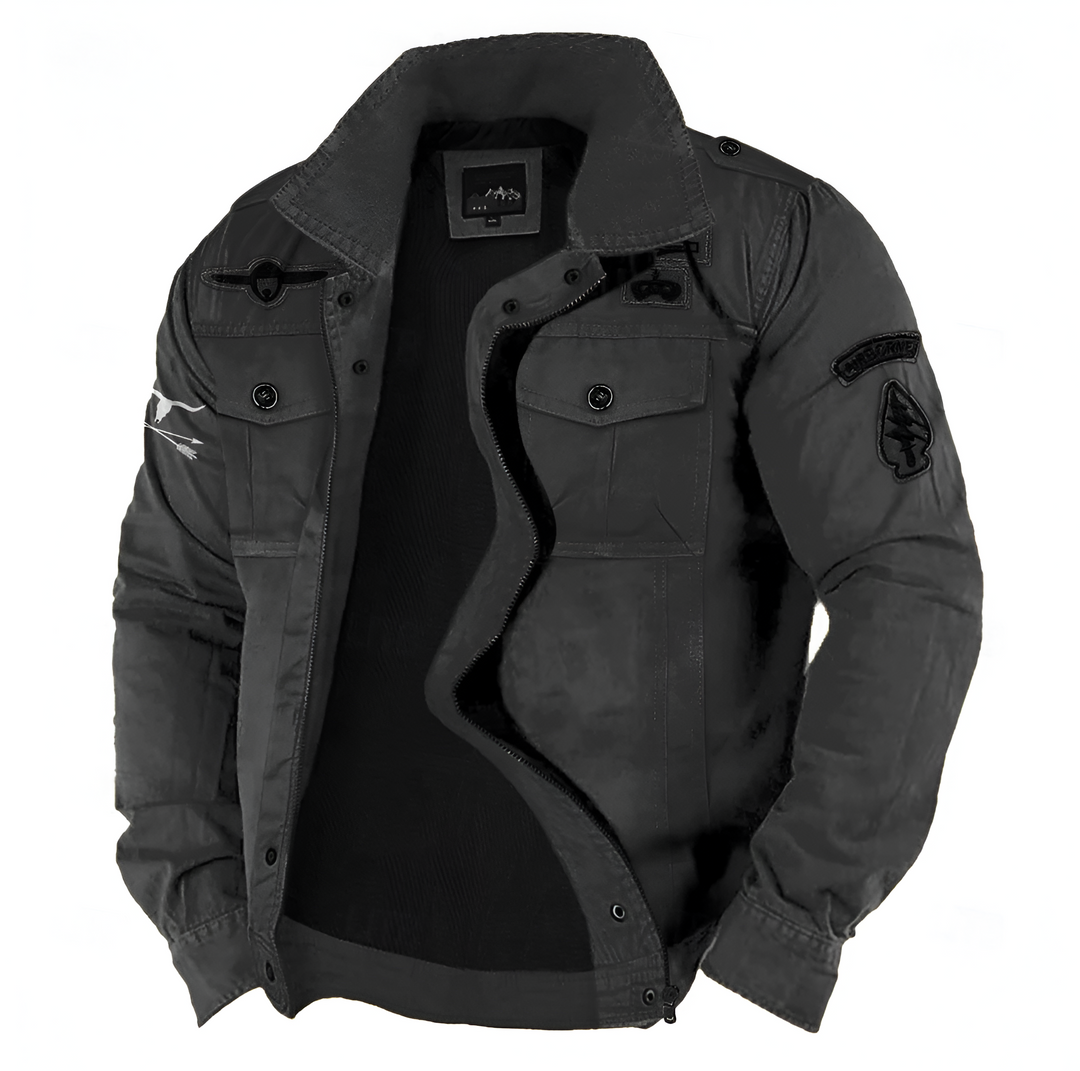 Men’s Military Jacket | Rugged & Versatile | Functional Pockets & Casual Elegance | Cotton