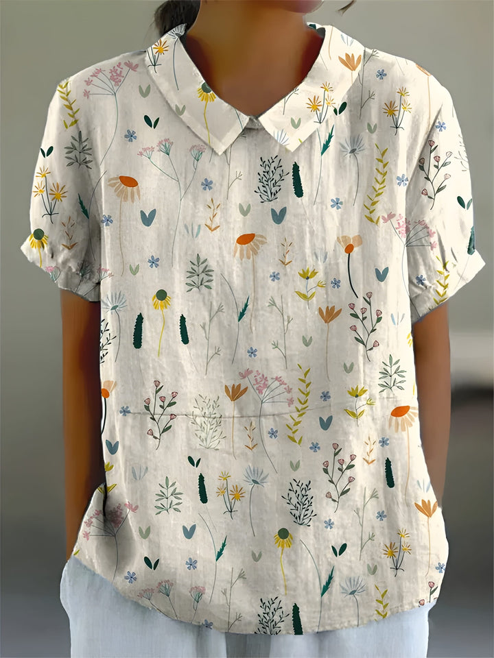 Women’s Blouse | Wildflower Print & Airy Fit | Soft Fabric & Summer Pastels | Polyester
