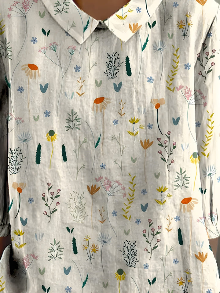 Women’s Blouse | Wildflower Print & Airy Fit | Soft Fabric & Summer Pastels | Polyester
