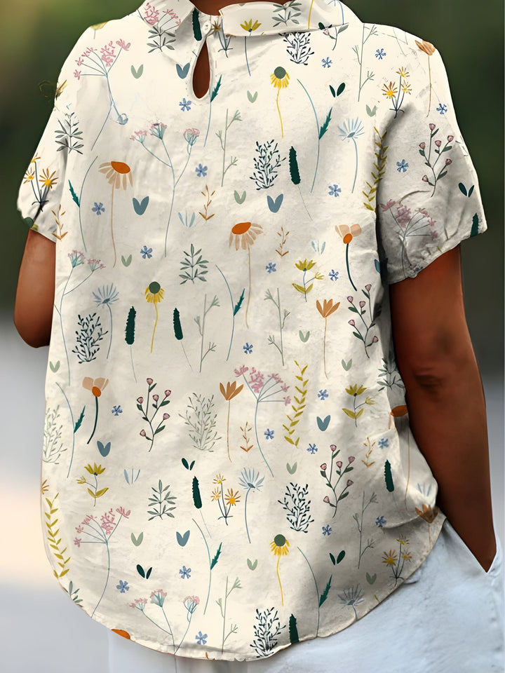 Women’s Blouse | Wildflower Print & Airy Fit | Soft Fabric & Summer Pastels | Polyester