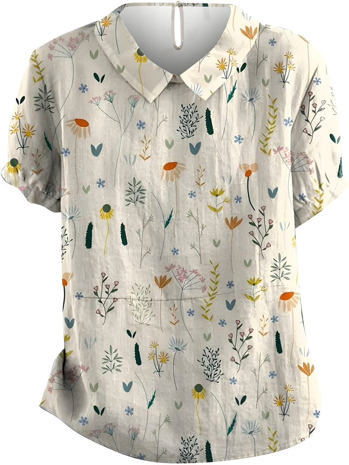 Women’s Blouse | Wildflower Print & Airy Fit | Soft Fabric & Summer Pastels | Polyester
