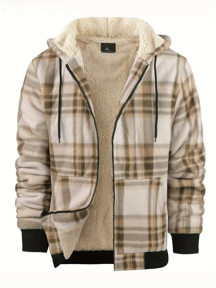 Men’s Jacket | Cozy Warmth & Timeless Style | Soft Lining & Check Pattern | Cotton/polyester