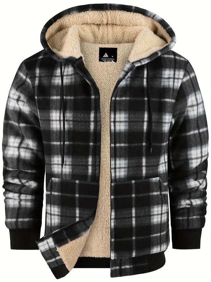 Men’s Jacket | Cozy Warmth & Timeless Style | Soft Lining & Check Pattern | Cotton/polyester