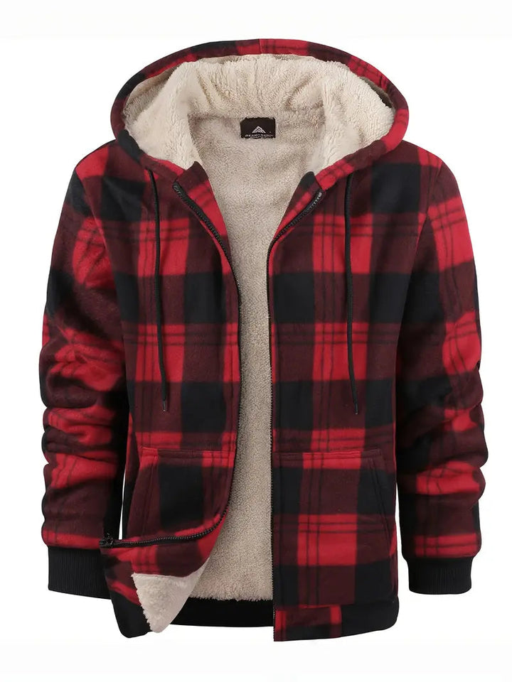 Men’s Jacket | Cozy Warmth & Timeless Style | Soft Lining & Check Pattern | Cotton/polyester
