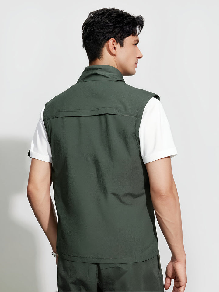 Men's Vest | Quick-Drying | Sleeveless | Multiple Pockets | Polyester