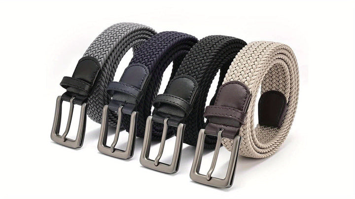 Men's Woven Belt | Stretch Fit | Casual & Golf Wear | Durable Polyester & Alloy Buckle