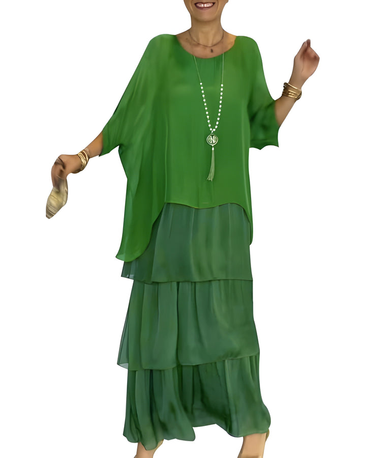 Women's Dress | Layered Chiffon & Elegant Fit | Flowy & Timeless Silhouette | Polyester