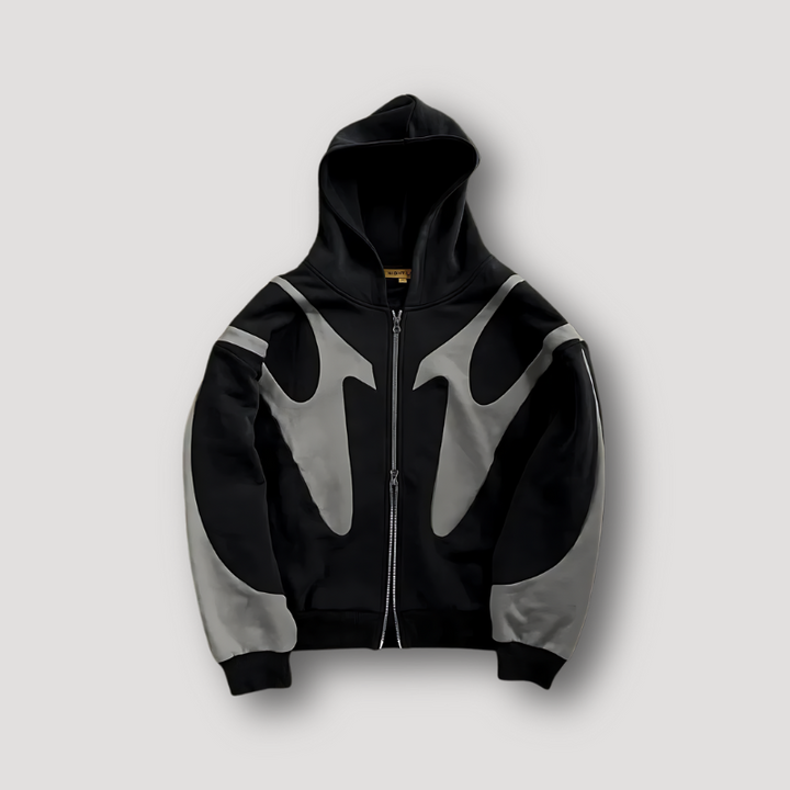 Men's Zip Hoodie | Patchwork Streetwear Style | Comfortable & Trendy | Poly Cotton