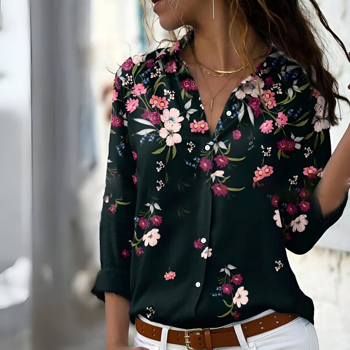 Women's Printed Blouse | Relaxed Fit | Contemporary Elegance | Polyester