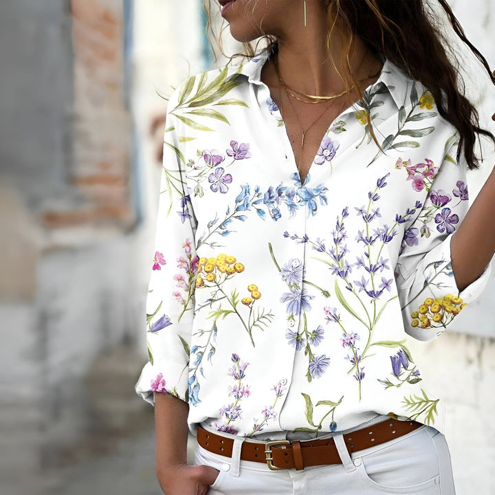 Women's Printed Blouse | Relaxed Fit | Contemporary Elegance | Polyester