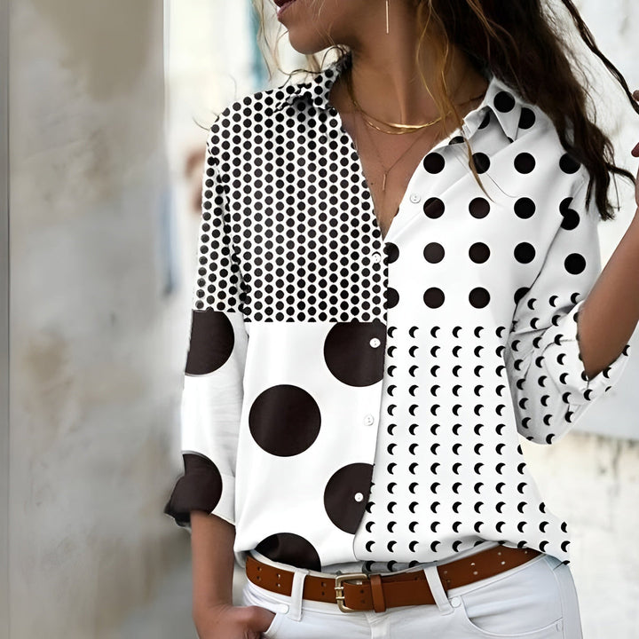 Women's Printed Blouse | Relaxed Fit | Contemporary Elegance | Polyester