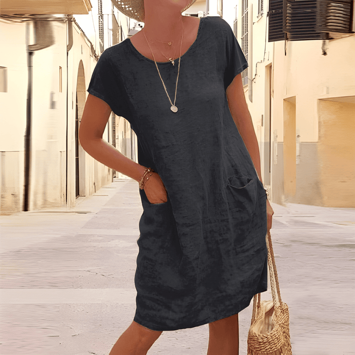 Women's Summer Dress | Relaxed Fit with Pockets | Cotton & Linen