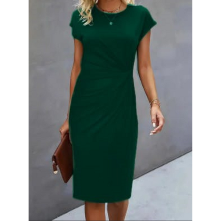 Women's Bodycon Dress | Ruched Design | Flattering & Elegant Fit | Polyester Cotton