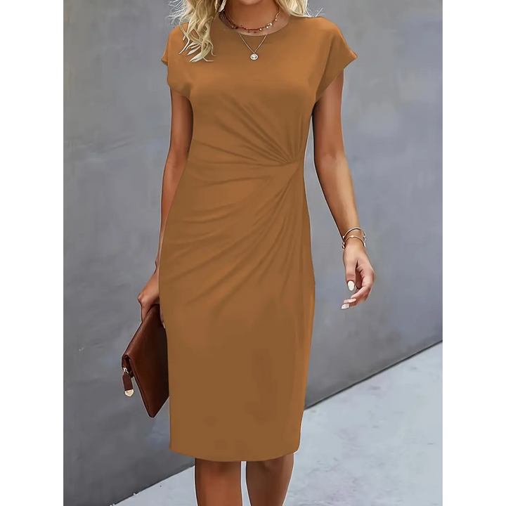 Women's Bodycon Dress | Ruched Design | Flattering & Elegant Fit | Polyester Cotton