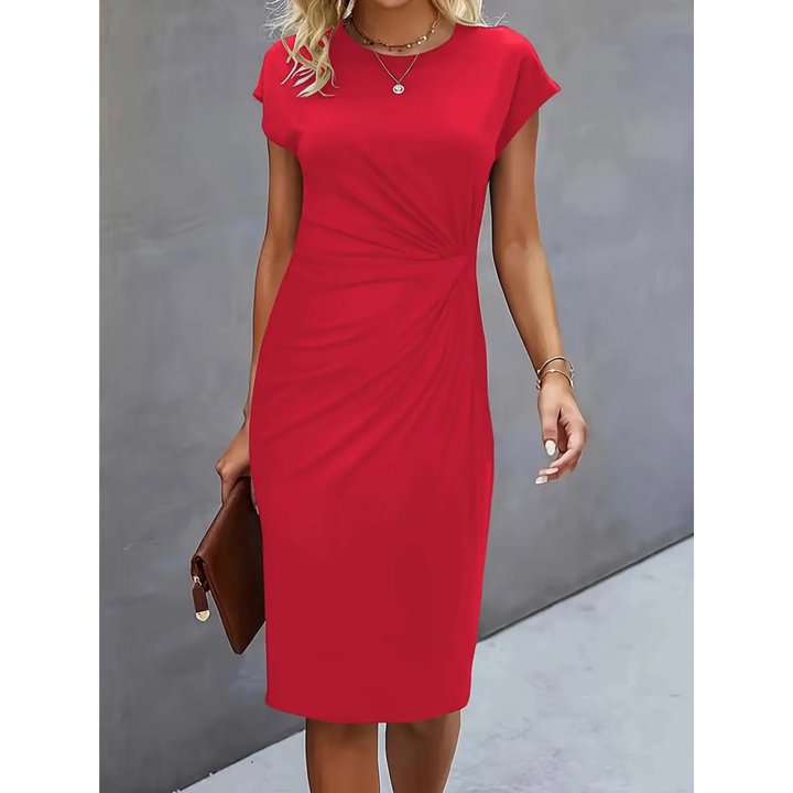 Women's Bodycon Dress | Ruched Design | Flattering & Elegant Fit | Polyester Cotton