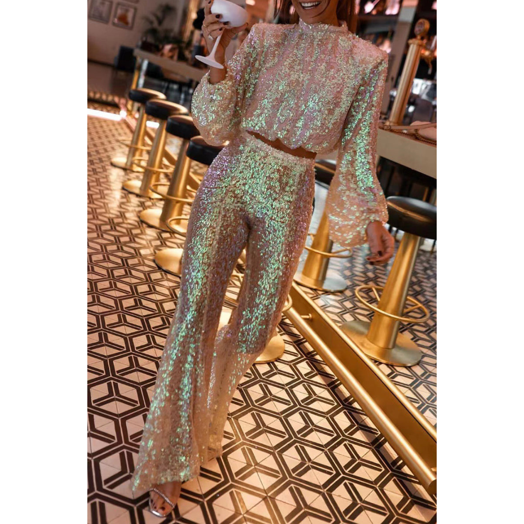Women's Two-Piece Set | Elegant Fit with Turtleneck | Stylish & Comfortable | Polyester