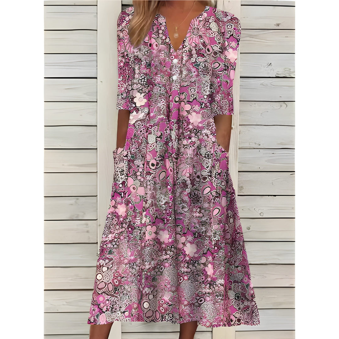 Women's Floral Dress | Lightweight & Flattering Fit | Elegant & Airy | Polyester