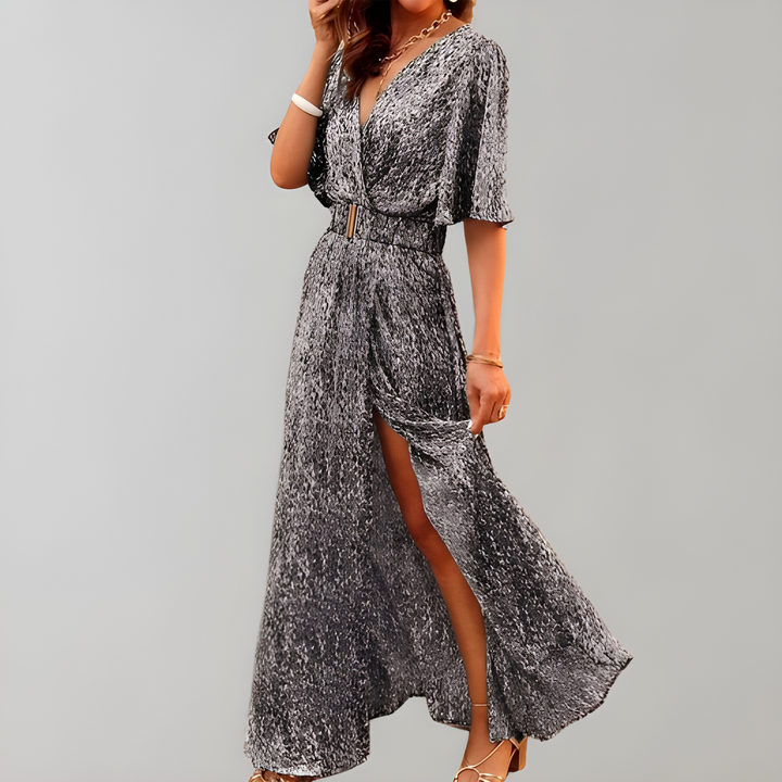 Women's Summer Dress | V-Neck Wrap Design | Breathable & Elegant | Polyester