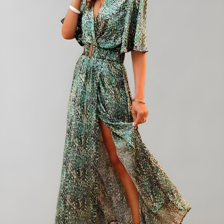 Women's Summer Dress | V-Neck Wrap Design | Breathable & Elegant | Polyester