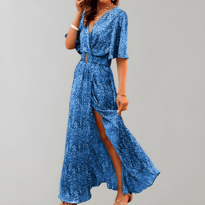 Women's Summer Dress | V-Neck Wrap Design | Breathable & Elegant | Polyester