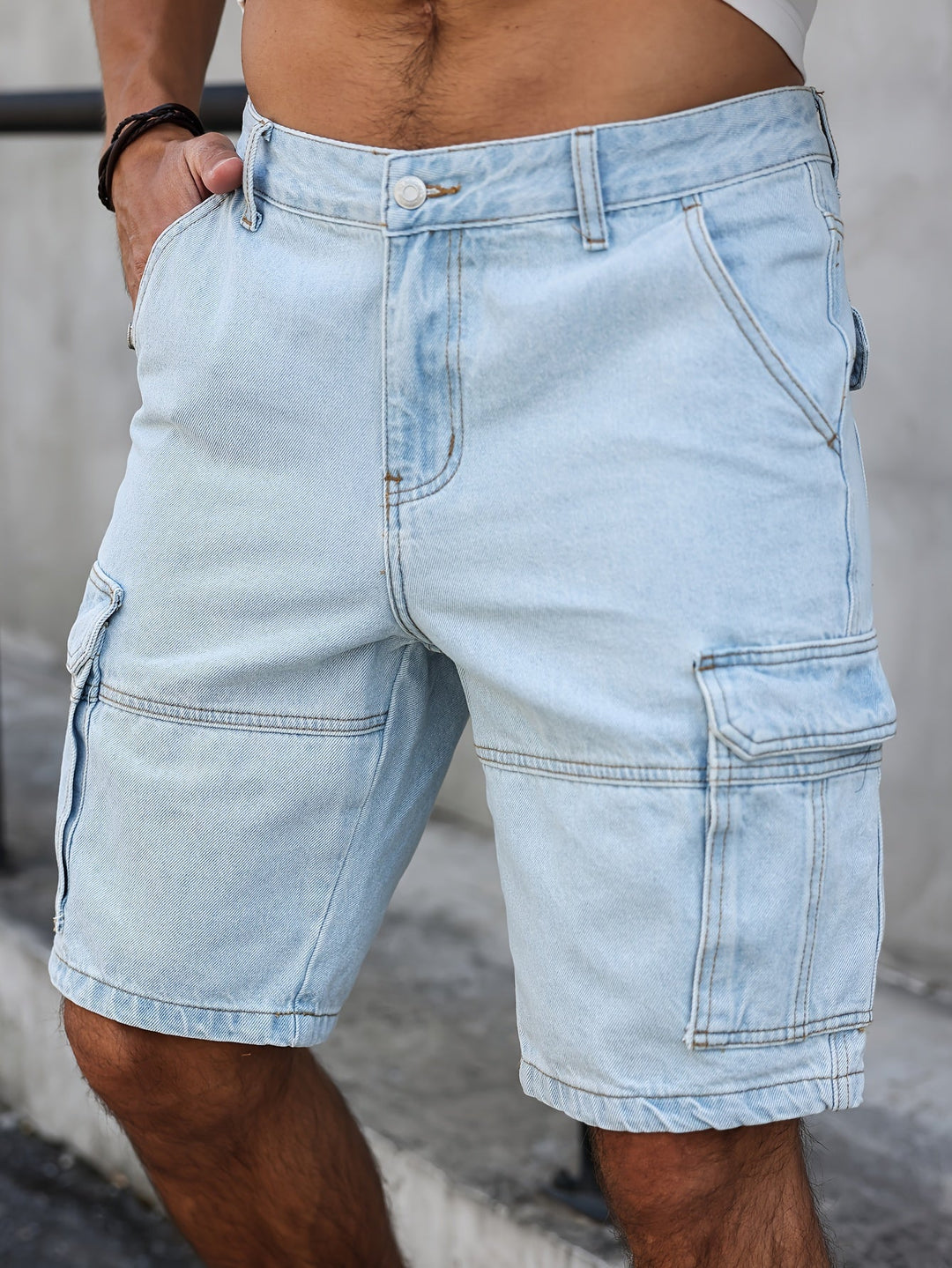 Men's Denim Shorts | Multiple Pockets | Stylish & Functional | Blue Cotton Blend