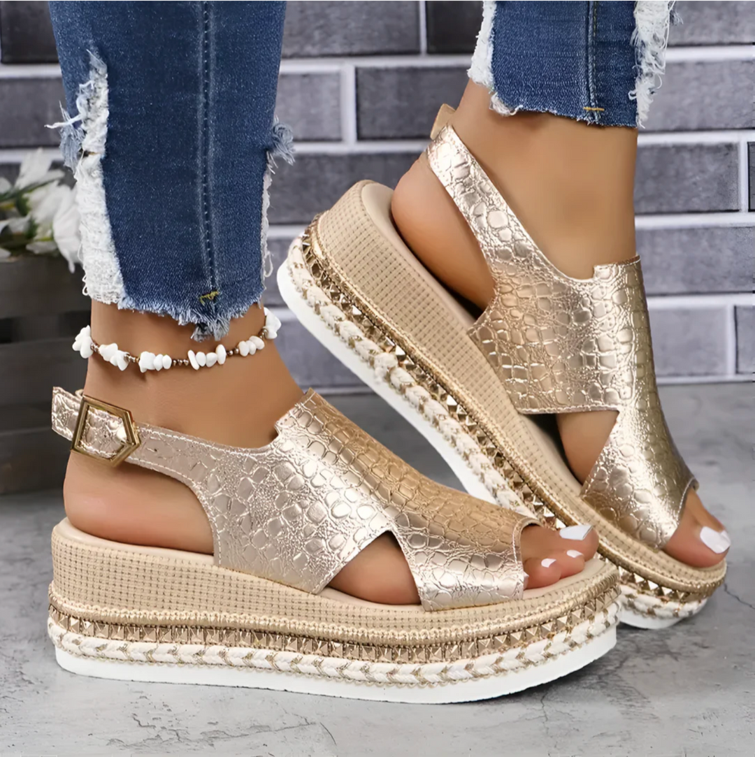 Women's Sandals | Elegant & Versatile | Cushioned Comfort & Adjustable Fit | PU