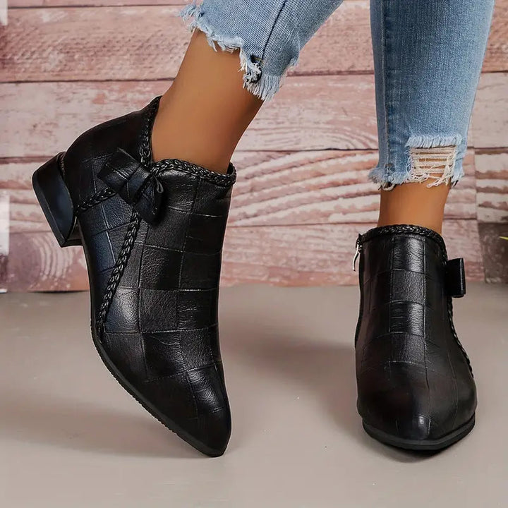 Women's Ankle Boots | Low Heel & Elegant Design | Comfortable Fit | Synthetic Leather