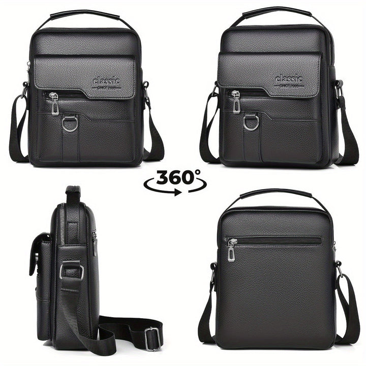 Men's Shoulder Bag | Vintage Design | Multiple Compartments & Detachable Strap